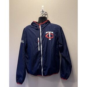 Minnesota Twins Jacket Men's XL Navy Blue Windbreaker Hooded SGA Giveaway ‎ MLB